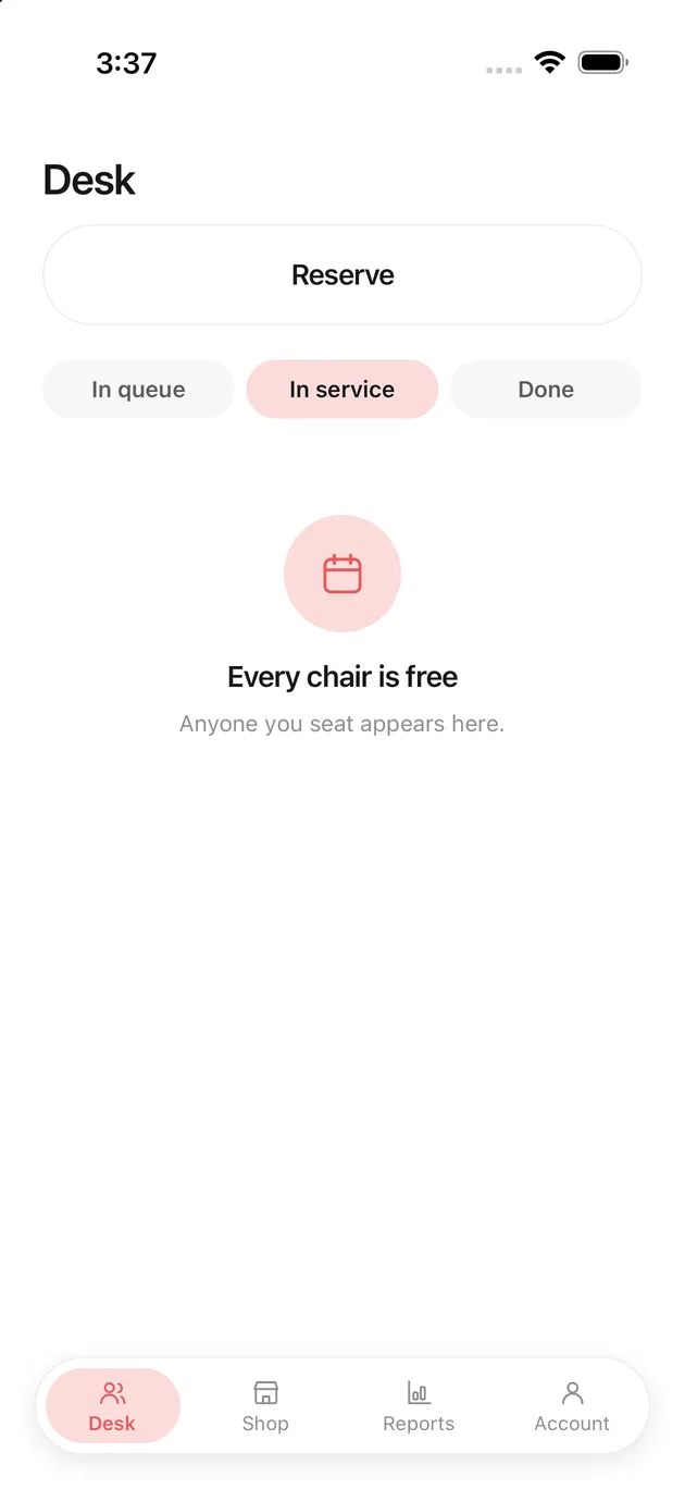 The Chaise app on iPhone: in service