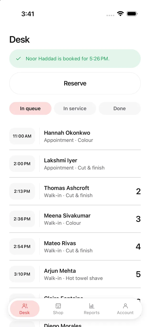 The Chaise app on iPhone: done