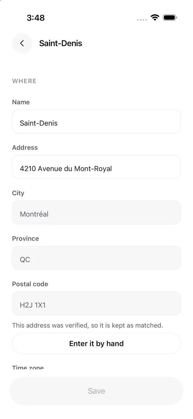 The Chaise app on iPhone: one shop