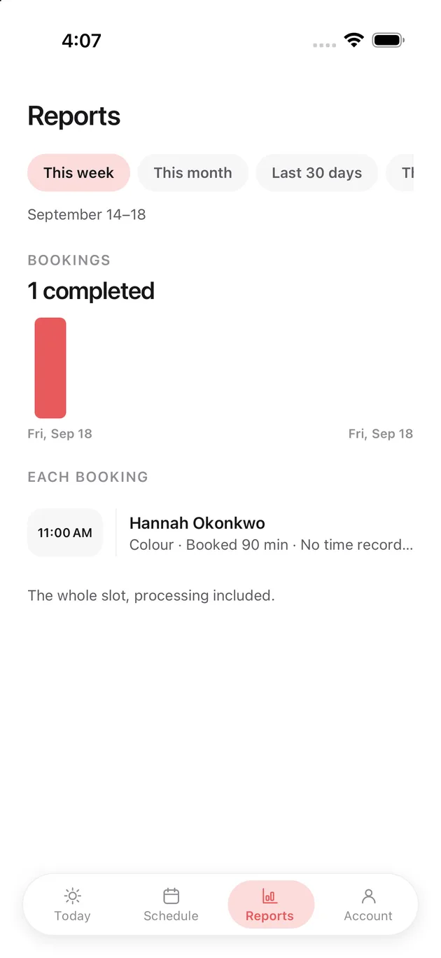 The Chaise app on iPhone: your reports