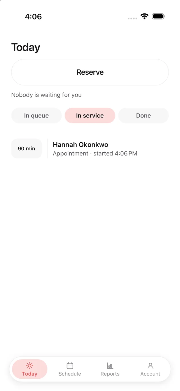 The Chaise app on iPhone: they are in the chair