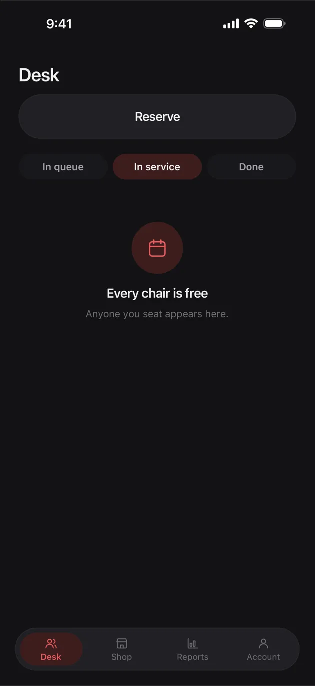 The Chaise app on iPhone: in service